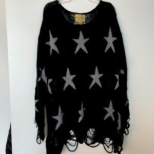 Black and silver star wildfox sweater